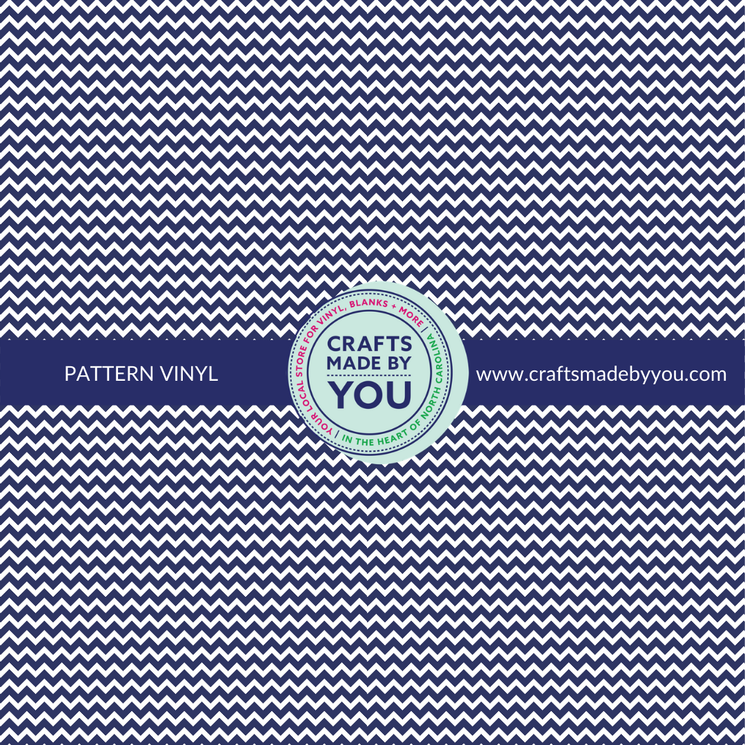 12" x 12" Heat Transfer Vinyl- Navy Chevron