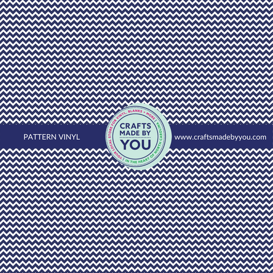 12" x 12" Heat Transfer Vinyl- Navy Chevron