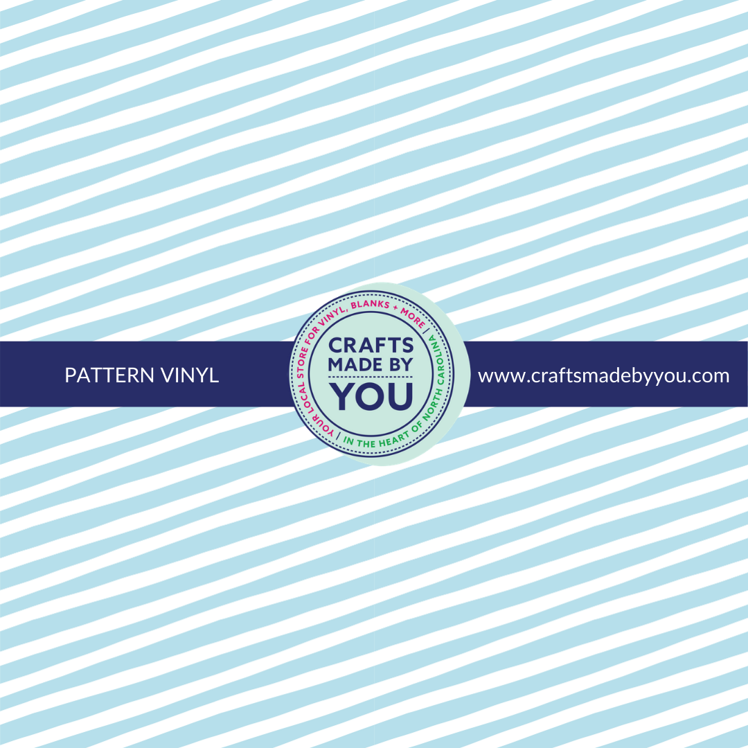 12" x 12" Pattern Adhesive Vinyl- Light Blue Diagonal Stripes