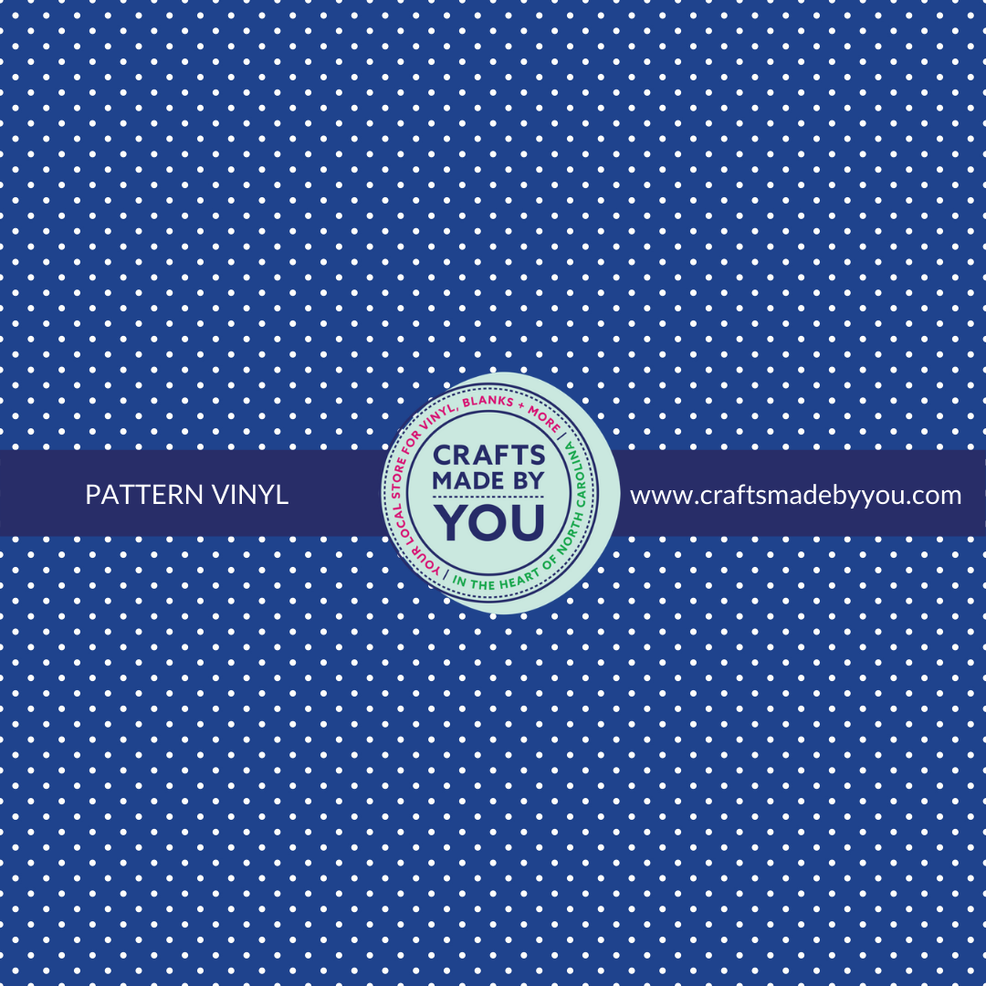 12" x 12" Pattern Adhesive Vinyl- Tiny White Polka Dots on Navy