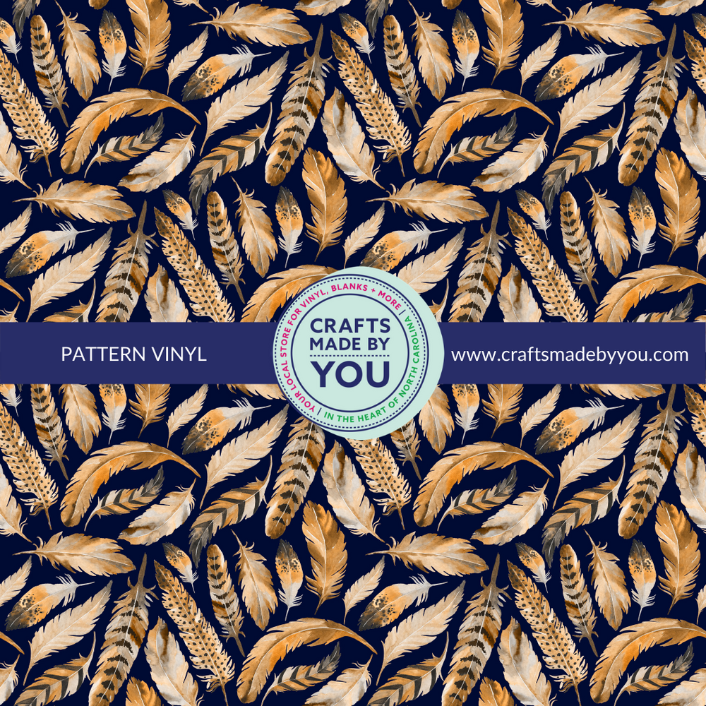 12" x 12" Pattern Heat Transfer Vinyl- Golden Feather