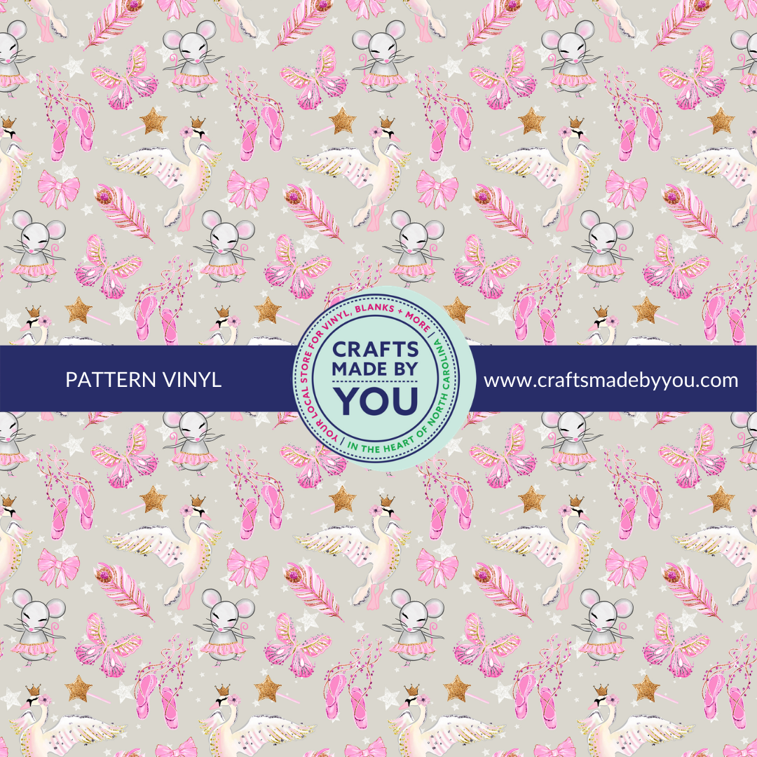 12" x 12" Pattern Adhesive Vinyl- Royal Swan Ballet