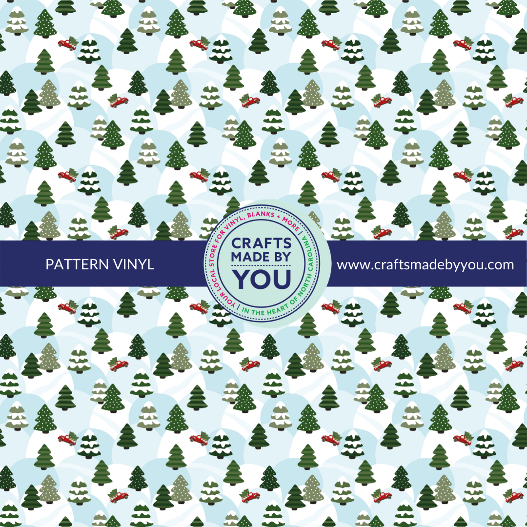 12" x 12" Pattern Adhesive Vinyl- Winter Forest