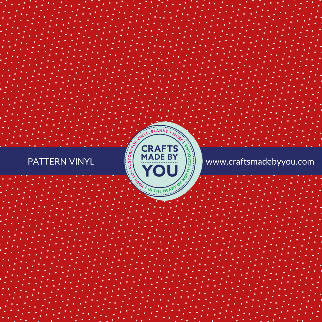 12" x 12" Pattern Adhesive Vinyl- Red Dotty