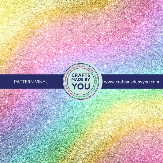 12" x 12" Heat Transfer Vinyl- Pastel Rainbow Glitter