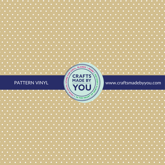 12" x 12" Heat Transfer Vinyl- Tiny White Dots on Tan