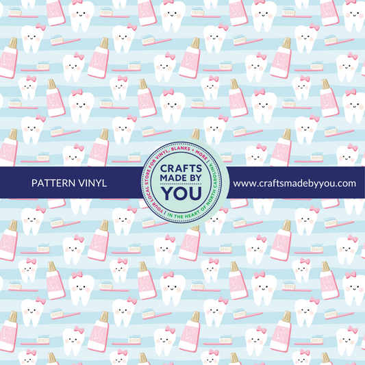 12" x 12" Pattern Adhesive Vinyl- First Tooth Pattern Blue