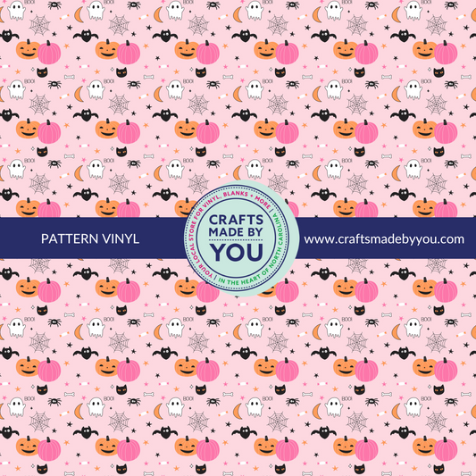 12" x 12" Pattern Heat Transfer Vinyl- Cute Halloween