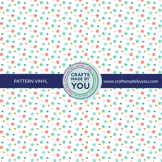 12" x 12" Pattern Adhesive Vinyl-  Whimsical Stars Part of Holiday Collection