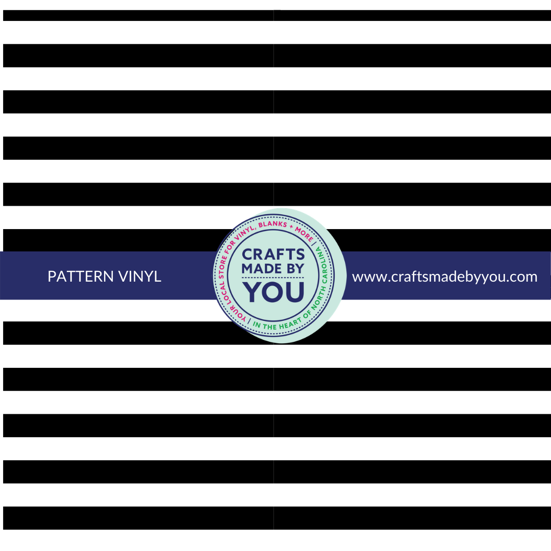 12" x 12" Heat Transfer Vinyl- Thick White & Black Stripe