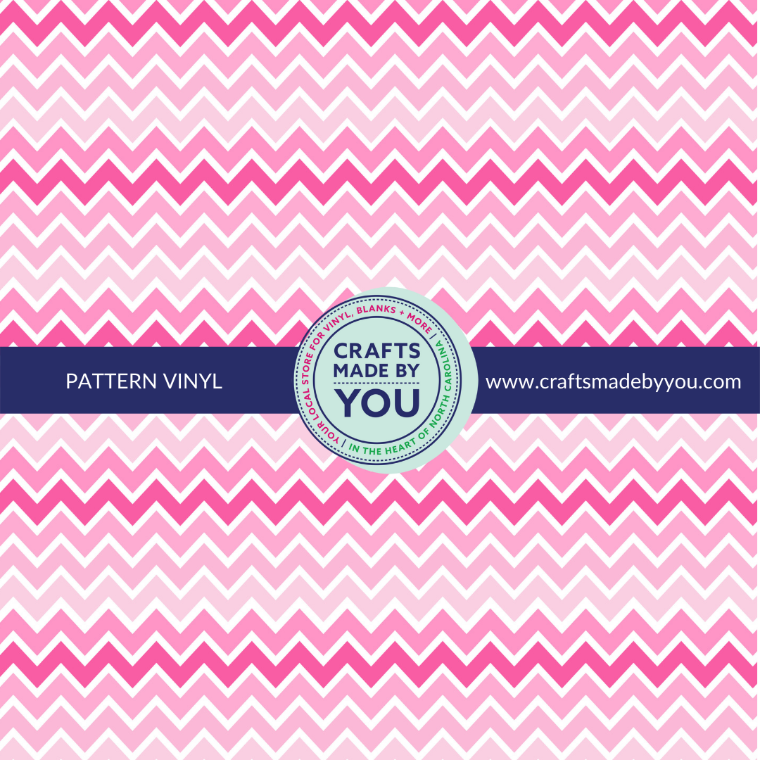12" x 12" Heat Transfer Vinyl- Chevron of Pink Shades