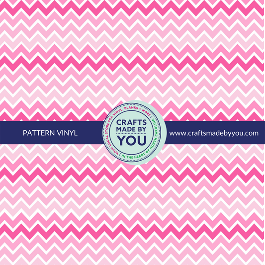 12" x 12" Heat Transfer Vinyl- Chevron of Pink Shades