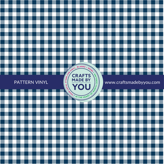 12" x 12" Heat Transfer Vinyl- Blue Gingham