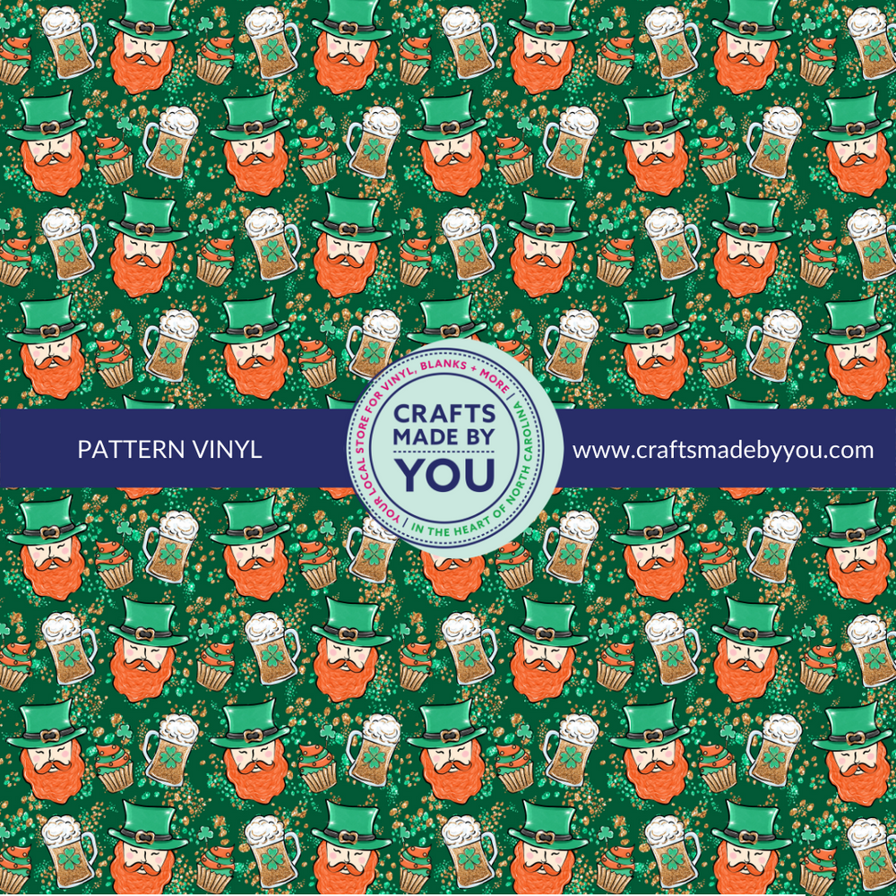 12" x 12" Heat Transfer Vinyl- Leprechaun + Cheers