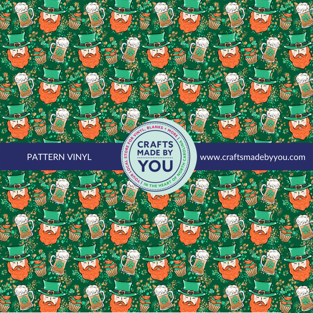 12" x 12" Heat Transfer Vinyl- Leprechaun + Cheers