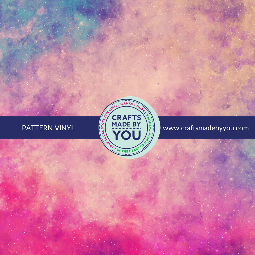 12" x 12" Pattern Heat Transfer Vinyl- Pink & Blue Watercolor