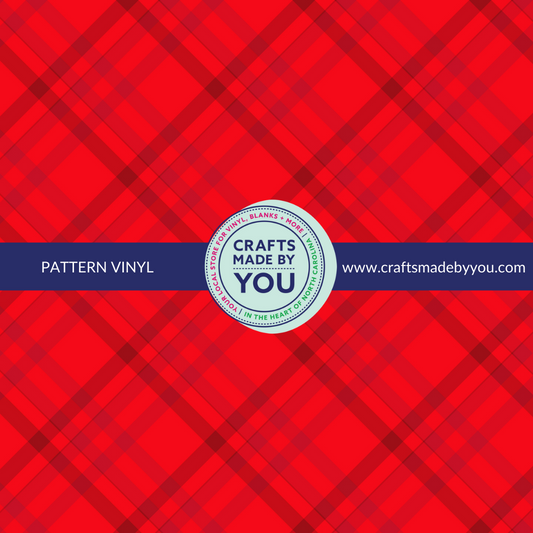 12" x 12" Pattern Adhesive Vinyl- Red Plaid 4