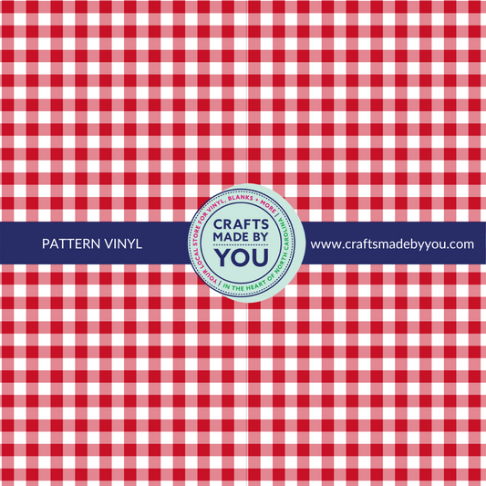 12" x 12" Heat Transfer Vinyl- Red Gingham