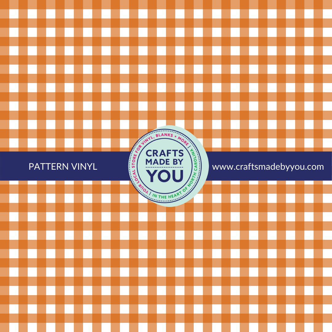 12" x 12" Pattern Adhesive Vinyl- Burnt Orange Gingham