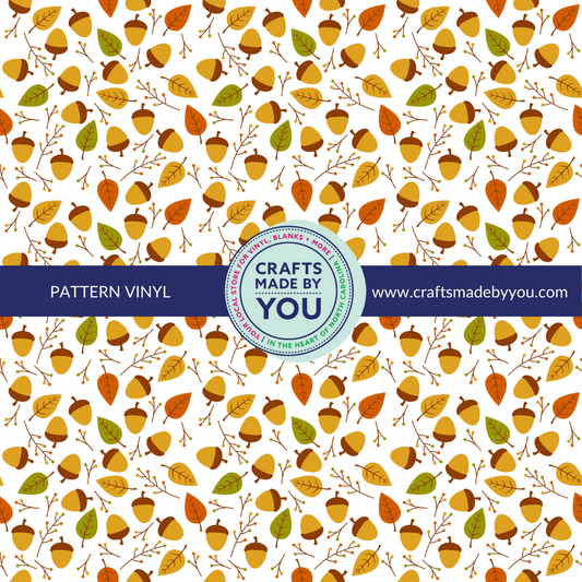 12" x 12" Pattern Adhesive Vinyl- Autumn Acorn