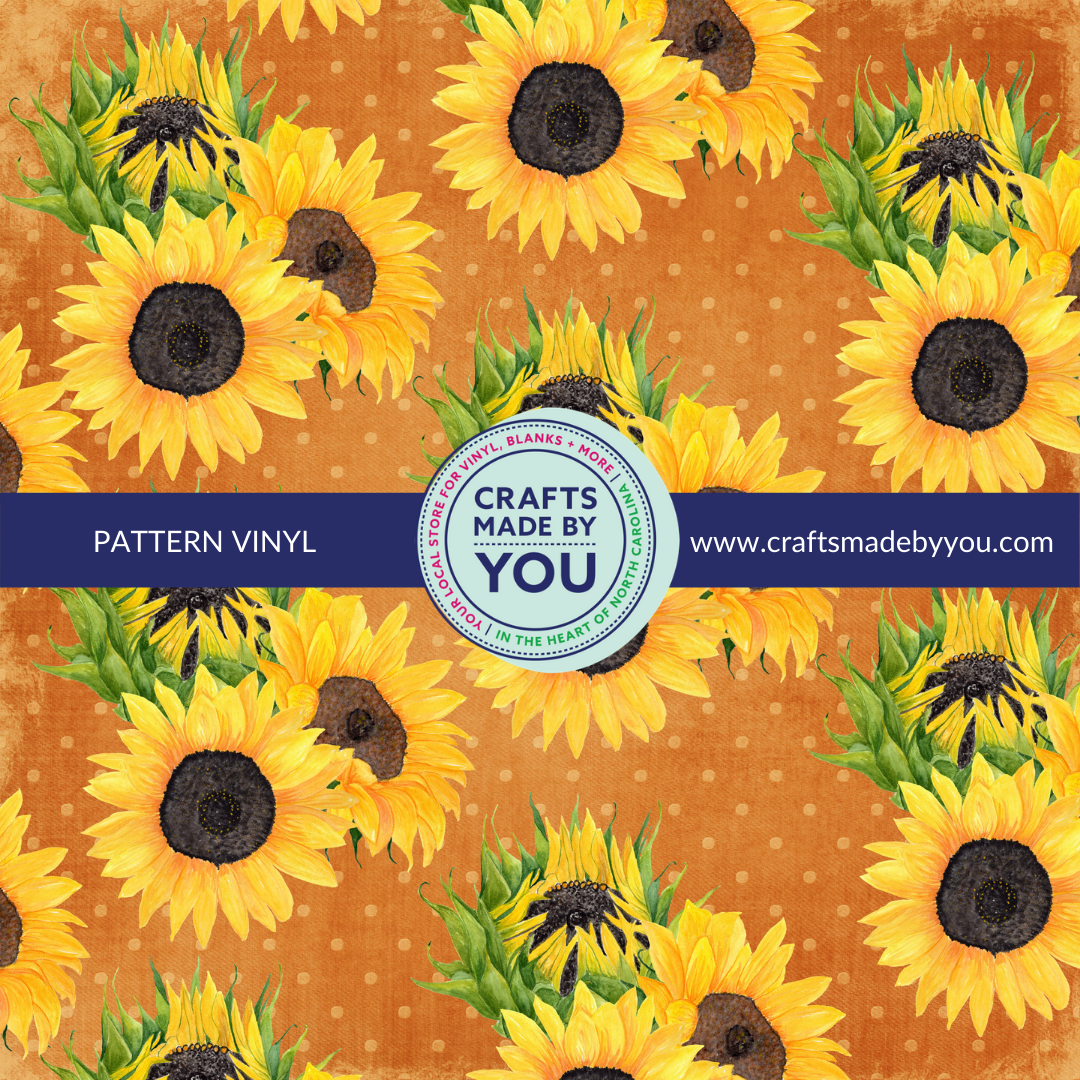 12" x 12" Pattern Adhesive Vinyl- Sunflower