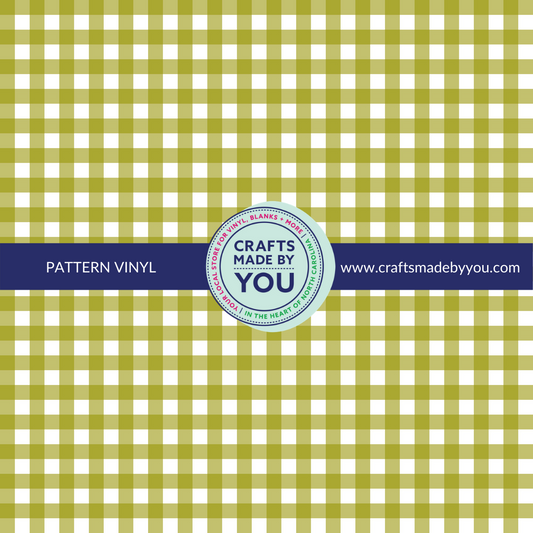 12" x 12" Heat Transfer Vinyl- Sage Gingham