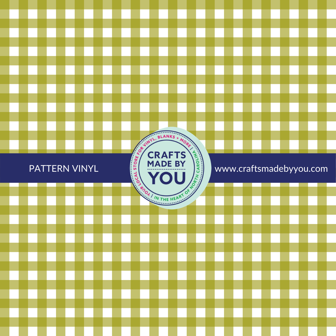 12" x 12" Pattern Adhesive Vinyl- Sage Gingham