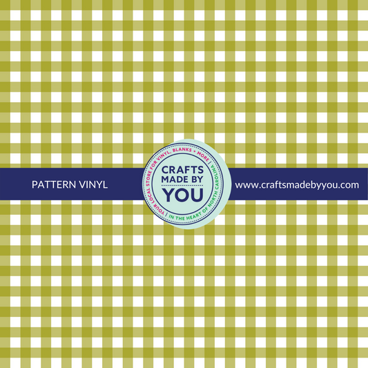 12" x 12" Pattern Adhesive Vinyl- Sage Gingham