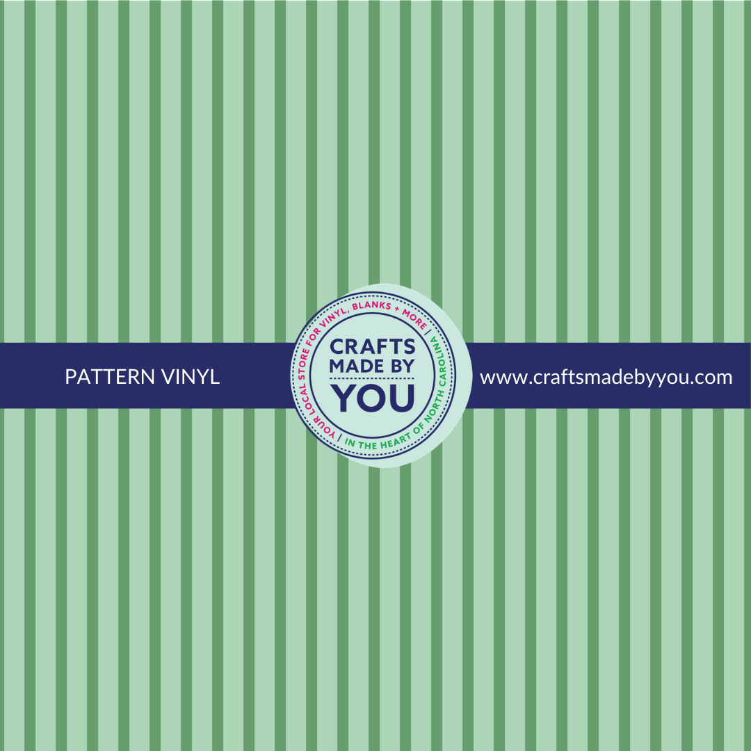 12" x 12" Heat Transfer Vinyl- Mint & Sage Vertical Stripes