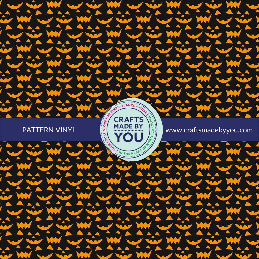 12" x 12" Pattern Adhesive Vinyl- Jack-o-lantern Faces