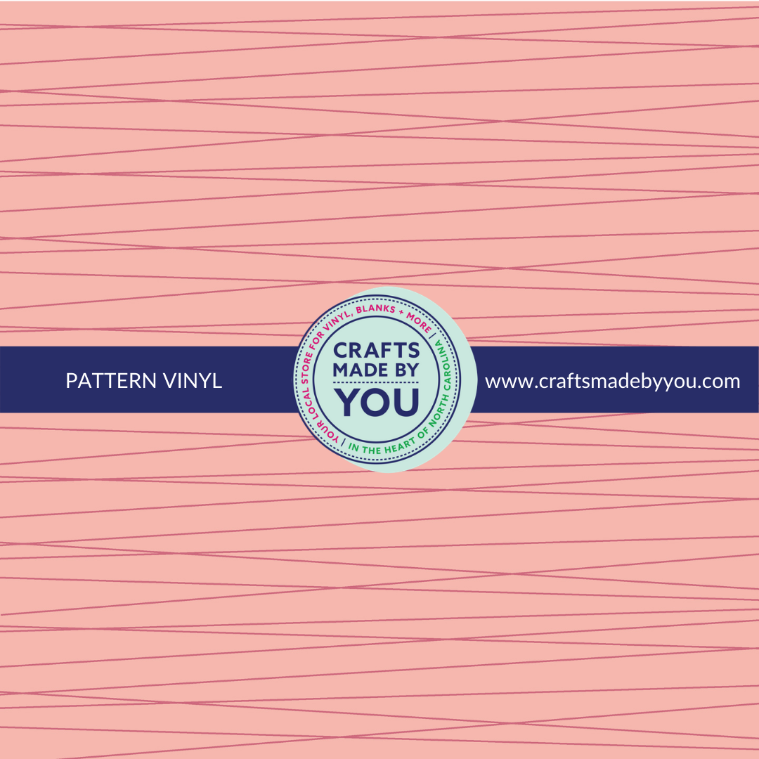 12" x 12" Heat Transfer Vinyl- Don't Cross the Line Blush Lines