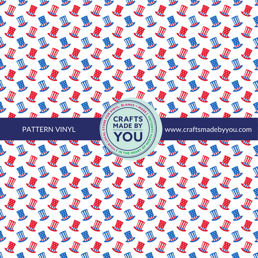 12" x 12" Heat Transfer Vinyl- Patriotic Hats