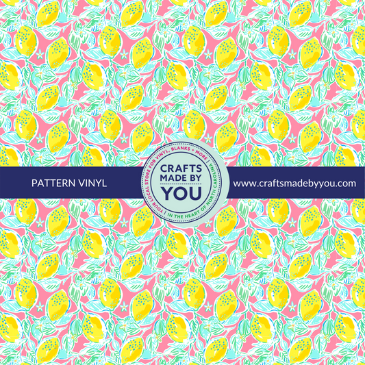 12" x 12" Pattern Heat Transfer Vinyl- When Life Gives You Lemons
