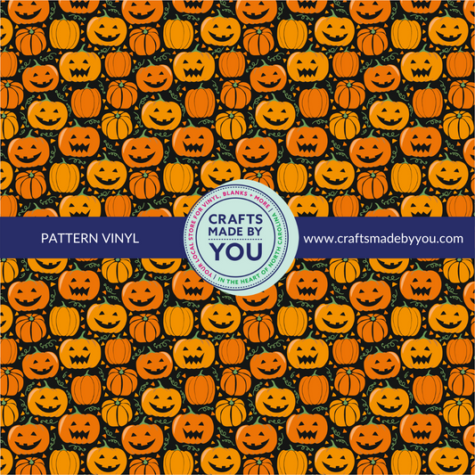 12" x 12" Pattern Adhesive Vinyl- Pumpkins & Jack-O-Lanterns