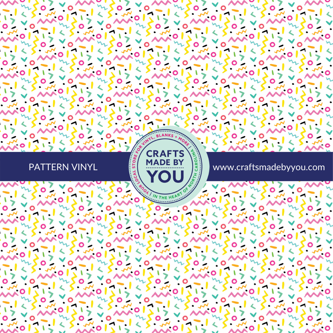 12" x 12" Pattern Adhesive Vinyl- 90's Party