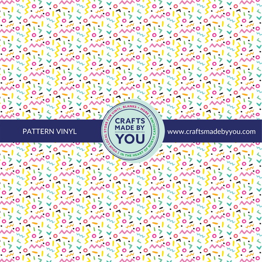 12" x 12" Pattern Heat Transfer Vinyl- 90's Party