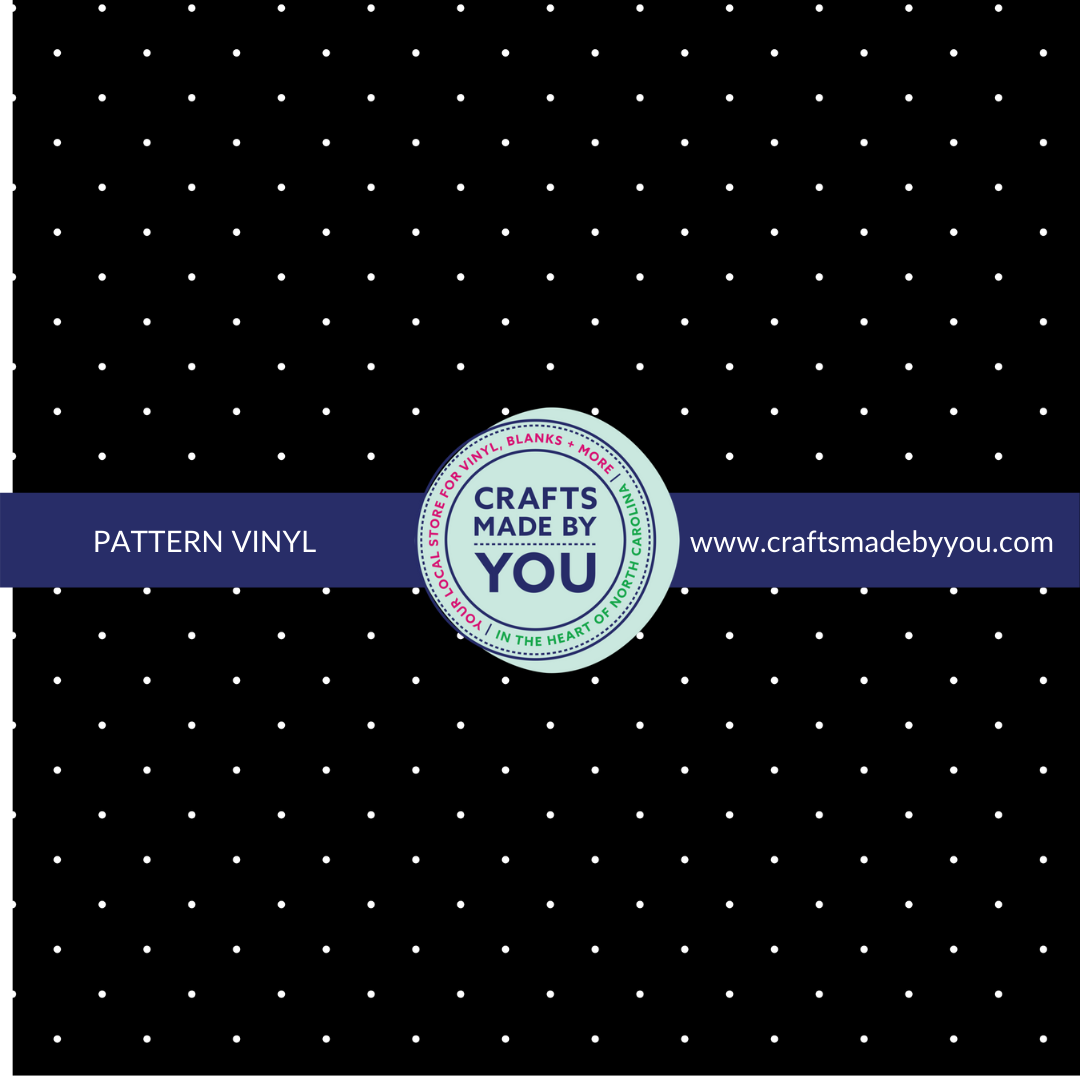 12" x 12" Pattern Adhesive Vinyl-  Spread-out White Polka Dot on Black