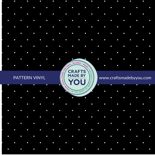 12" x 12" Pattern Adhesive Vinyl-  Spread-out White Polka Dot on Black