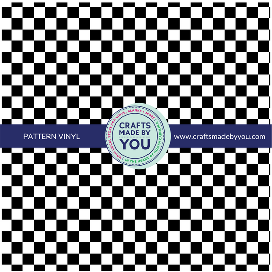 12" x 12" Pattern Adhesive Vinyl-  Black and White Check