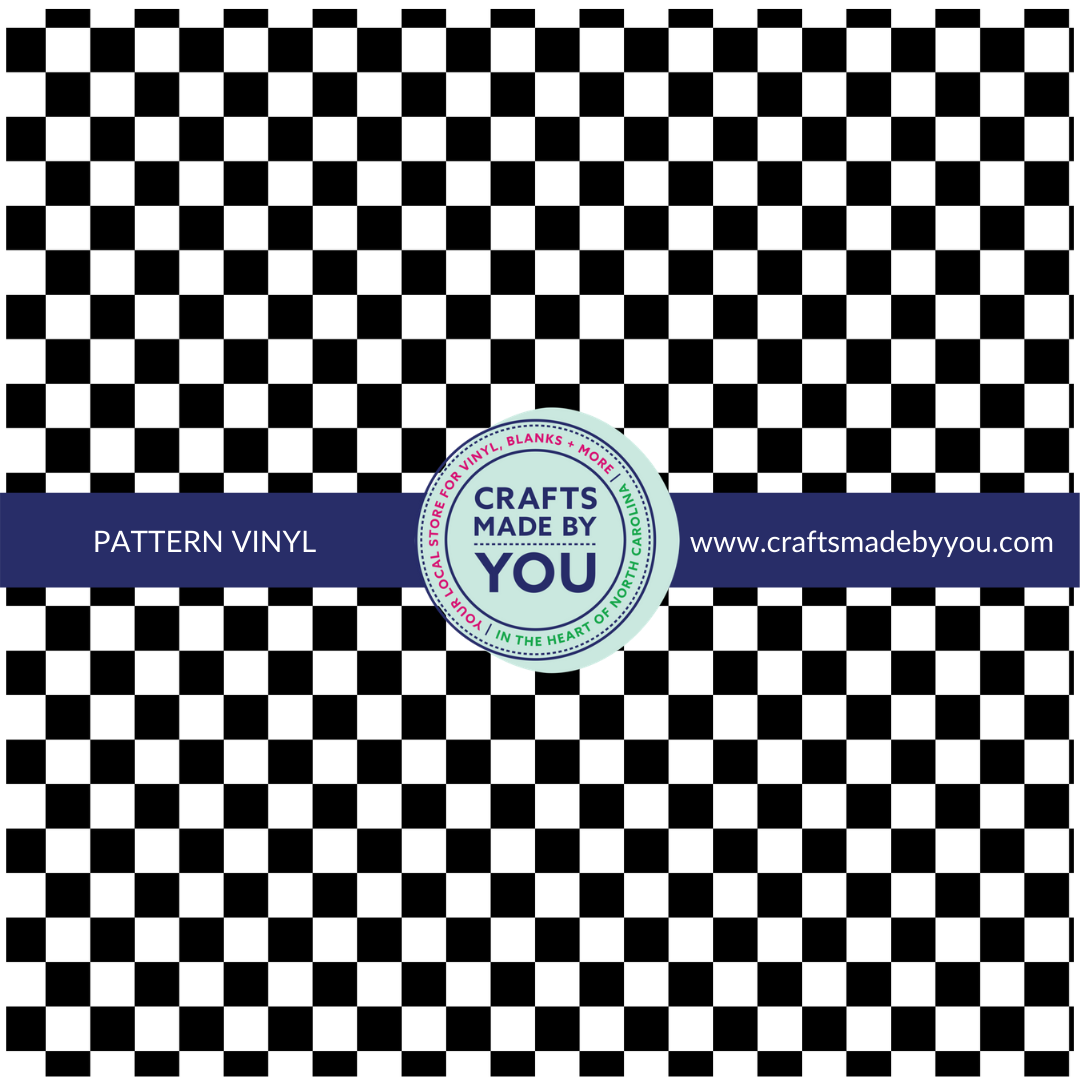 12" x 12" Heat Transfer Vinyl- Black and White Check