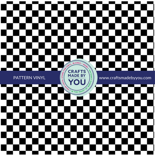 12" x 12" Heat Transfer Vinyl- Black and White Check