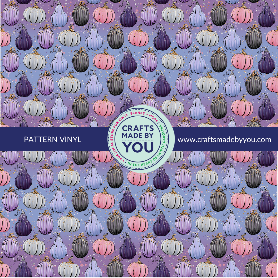 12" x 12" Heat Transfer Vinyl- Shades of Purple Pumpkins