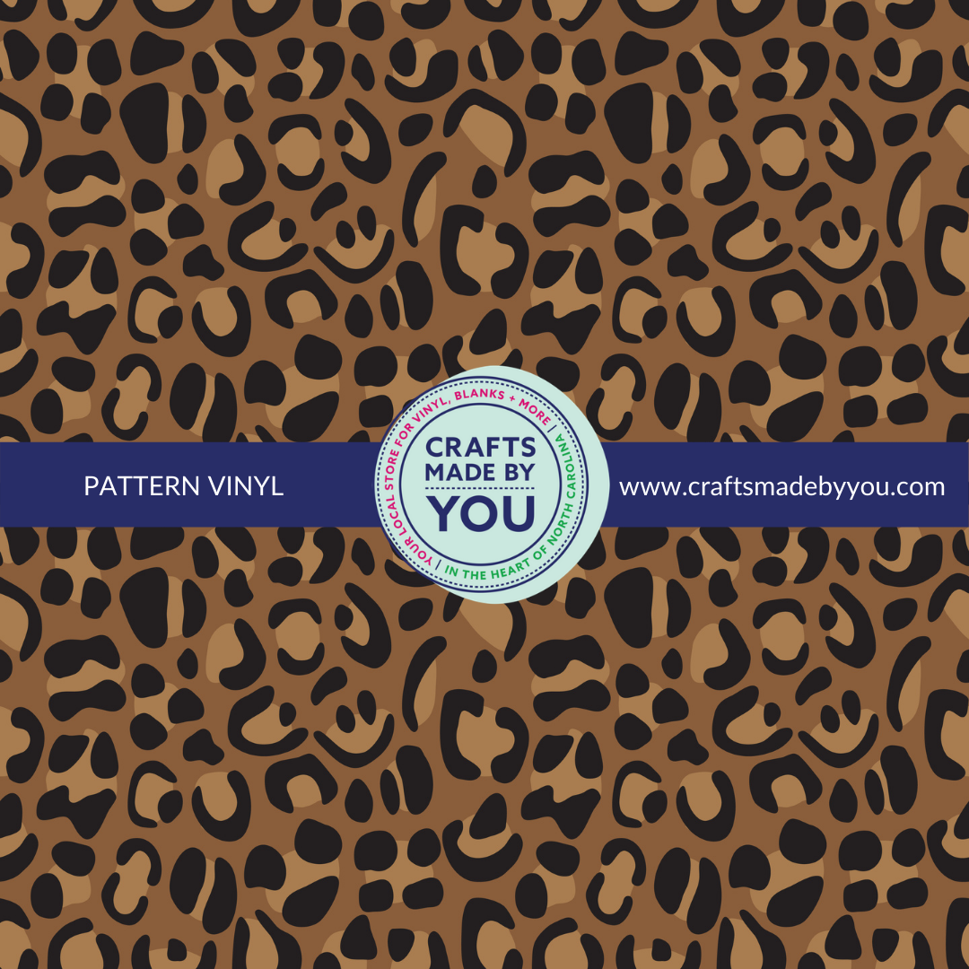 12" x 12" Heat Transfer Vinyl- Dark Brown Leopard Print