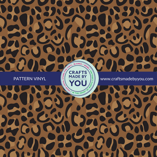 12" x 12" Pattern Adhesive Vinyl-  Dark Brown Leopard Print