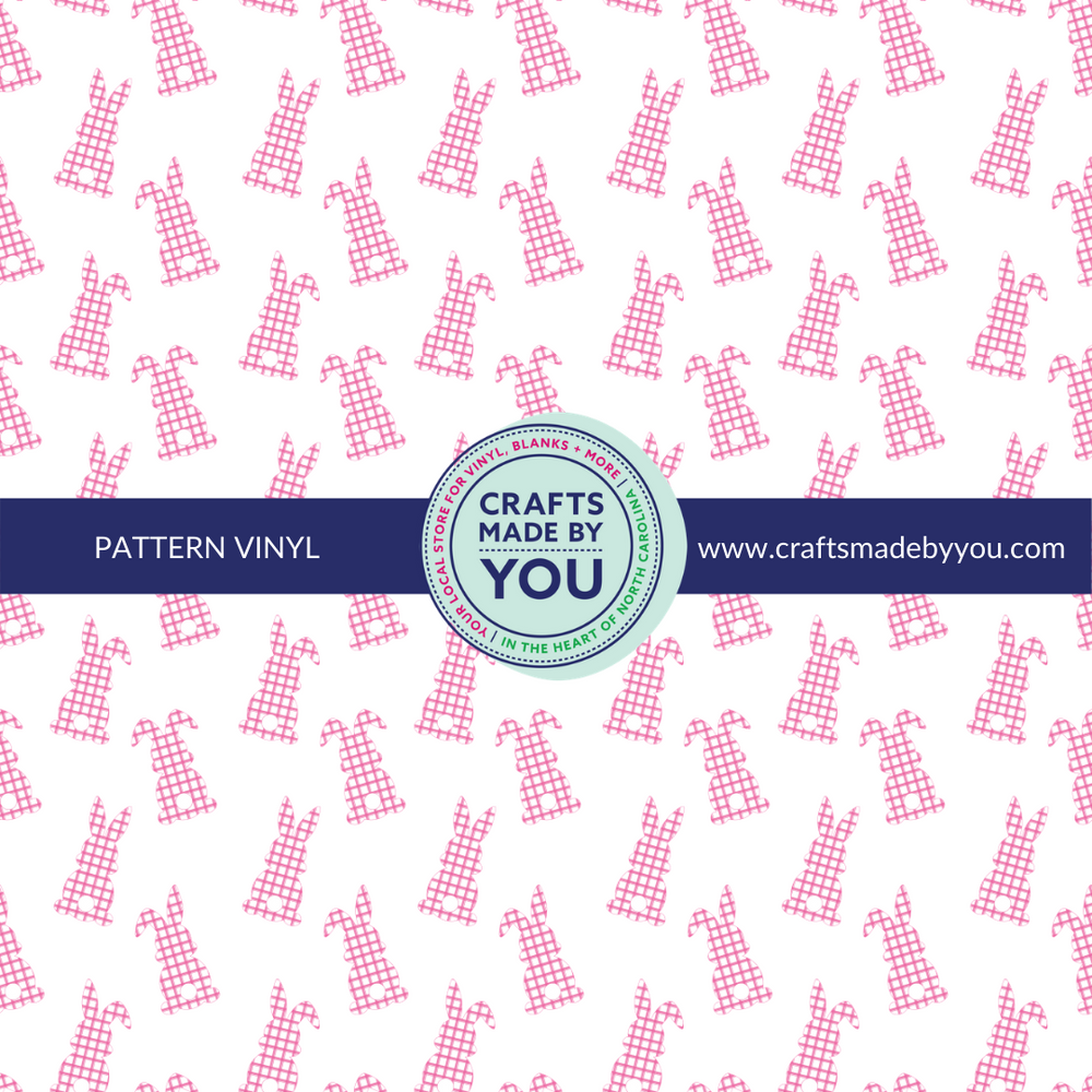 12" x 12" Pattern Adhesive Vinyl- Pink Pattern Bunnies
