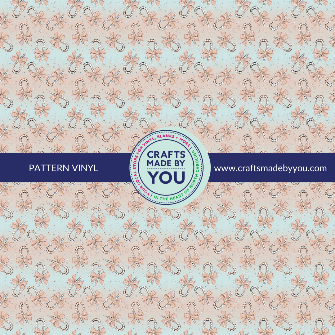 12" x 12" Pattern Adhesive Vinyl- Elegant Candycanes