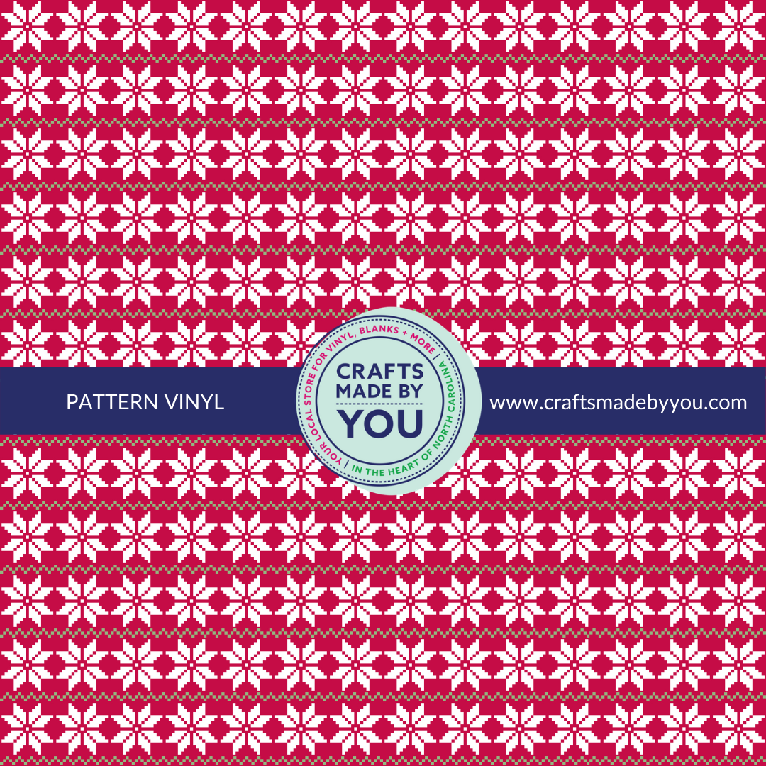 12" x 12" Heat Transfer Vinyl- Christmas / Holiday Scandinavian Sweater Pattern
