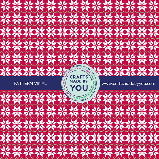 12" x 12" Heat Transfer Vinyl- Christmas / Holiday Scandinavian Sweater Pattern