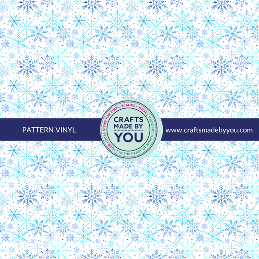 12" x 12" Heat Transfer Vinyl-Icy Snowflakes