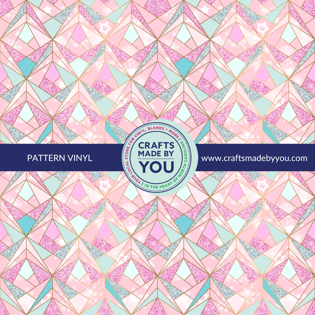 12" x 12" Pattern Heat Transfer Vinyl- Glitter Geometric